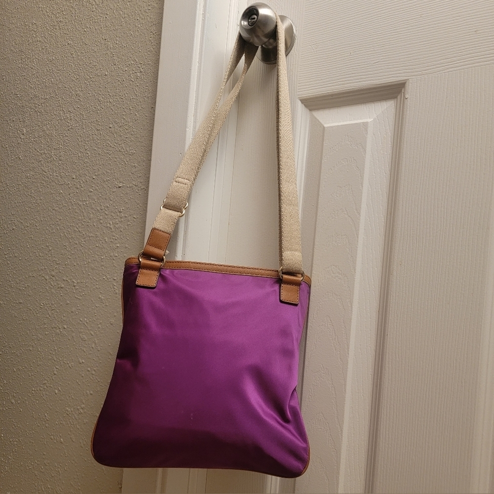 Michael Kors Kempton Burgundy/Tan Crossbody Shoulder Bag - Picture 8 of 16